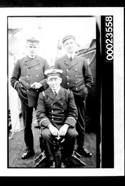 Ships and steamer crews, two men on deck
