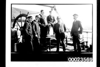 Ships and steamer crews, large wheel with six men on deck