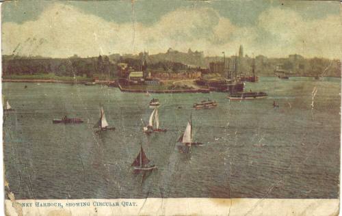 Postcard titled: Sydney Harbour Showing Circular Quay