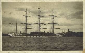 Four masted barque at anchor