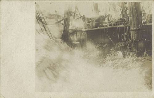 The deck of a ship in heavy seas