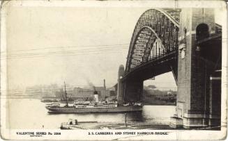 SS CANBERRA and Sydney Harbour Bridge