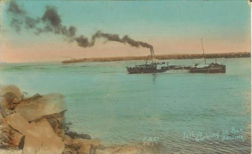 Postcard titled: TETHYS Working on Bar, Ballina