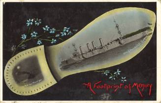 Postcard titled: A Footprint of Memory