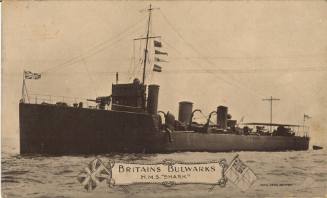 Postcard titled: Britain's Bulwarks HMS SHARK