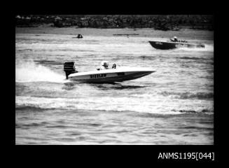 Silverwater January 1971, outboard runabout SIZZLER and an unknown runabout