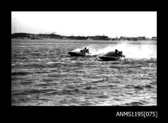 Australian National Speedboat Championships 1971, two unidentified inboard hydroplanes