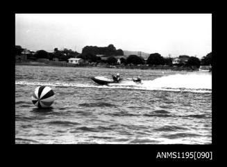 Australian National Speedboat Championships 1971, inboard runabout MICHAEL X and an unidentified runabout