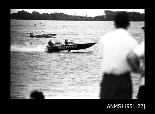 Australian National Speedboat Championships 1971, inboard runabout VULTURE and outboard powerboat HUNTER