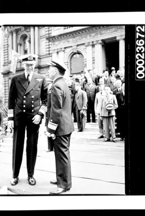 Saluting the Fleet, Rear Admiral John Newton USN and Admiral Ragnar Colvin : Visit of the United States Pacific Fleet to Sydney 20 - 21 March 1941