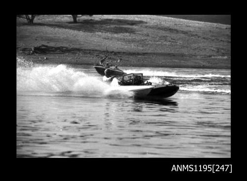 Lake Glenmaggie 1971, unidentified hydroplane and powerboat CHEVY