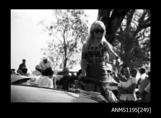 Lake Glenmaggie 1971, a woman amongst spectators