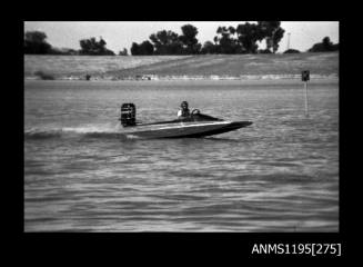 Lake Glenmaggie 1971, unidentified outboard catamaran