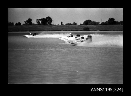 Lake Glenmaggie 1971, outboard catamarans LEMON PEEL and LITTLE NIPPER