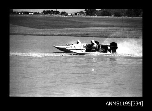 Lake Glenmaggie 1971, two unidentified outboard runabouts