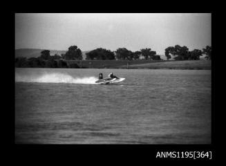 Lake Glenmaggie 1971, picklefork style outboard catamaran GOLD CAT