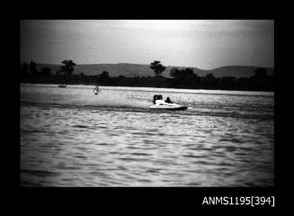 Lake Glenmaggie 1971, unidentified twin outboard catamaran