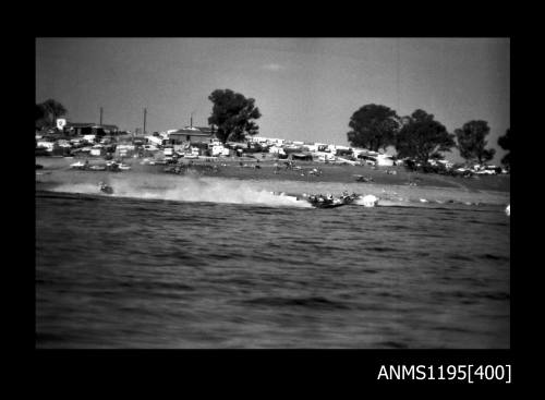 Lake Glenmaggie 1971, view of the Lake Glenmaggie speedboat race base