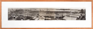 Panoramic view of the Captain Cook Graving Dock, Garden Island under construction during WWII