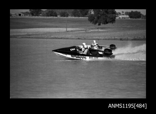 Lake Glenmaggie 1971, outboard runabout WHIPPY and an unidentified outboard powerboat