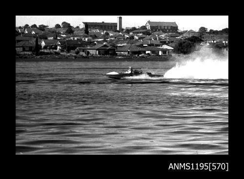 Hen and Chicken Bay 1970s, unidentified cabover type inboard hydroplane