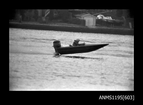 Hen and Chicken Bay 1970s, unidentified outboard runabout