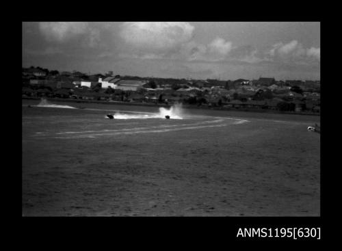 Hen and Chicken Bay 1970s, three unidentified inboard powerboats