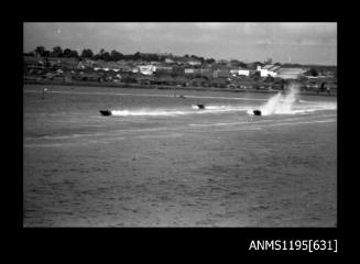 Hen and Chicken Bay 1970s, three unidentified inboard powerboats