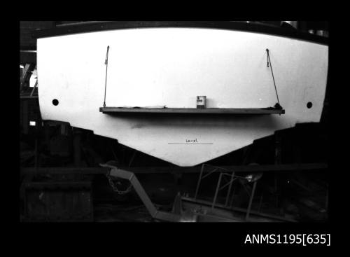 Construction of first GRP displacement vessel, stern of boat