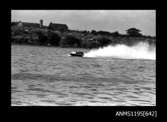 Hen and Chicken Bay 1970s, unidentified inboard hydroplane