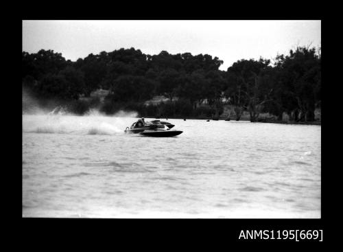 Wagga Boat Club, inboard hydroplane KAARINA and an unidentified powerboat