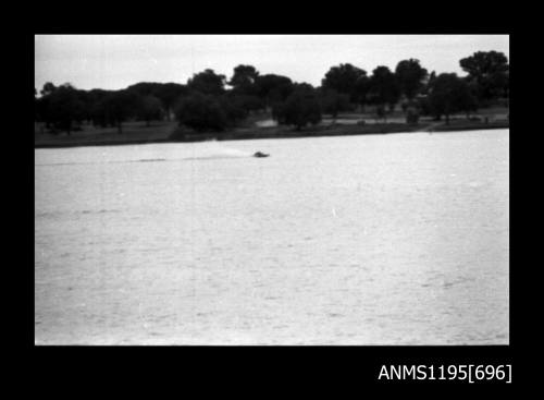 Wagga Boat Club, Graeme Andrews test driving a new cabover type inboard hydroplane