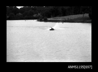 Wagga Boat Club, Graeme Andrews test driving a new cabover type inboard hydroplane