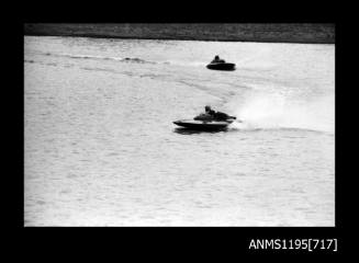 Wagga Boat Club, unidentified cabover type inboard hydroplane and a powerboat