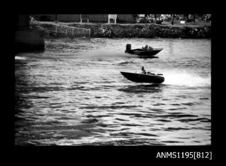 Silverwater Speedboat Club early 1970s, inboard powerboat SP77N and outboard powerboat PAM