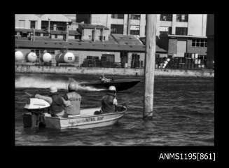 Sydney Hydro Club April 1970, club officials watching competitors