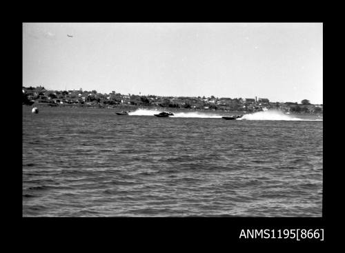 Sydney Hydro Club April 1970, three inboard hydroplanes including WASP TOO