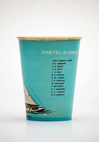 America's Cup challenger GRETEL promotional drinking cup