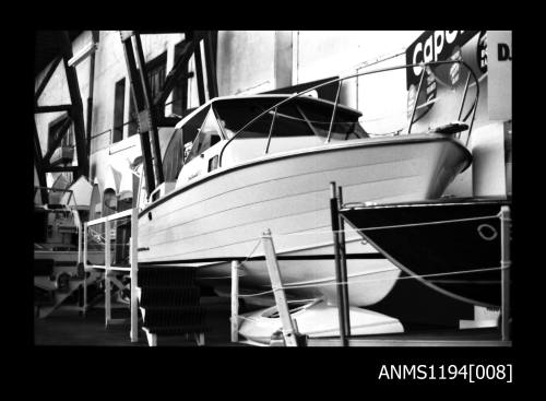 Sydney Boat Show 1972, new model GRP cruiser CONTINENTAL-22 on display