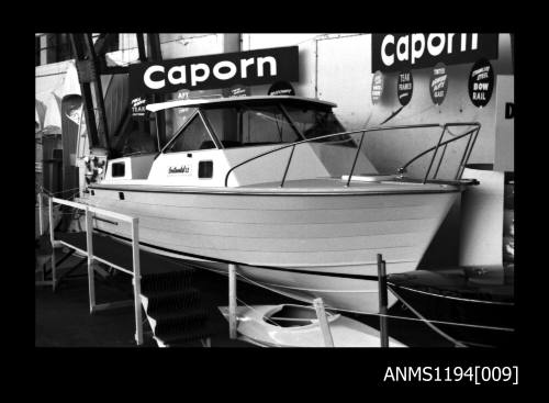 Sydney Boat Show 1972, new model GRP cruiser CONTINENTAL-22 on display