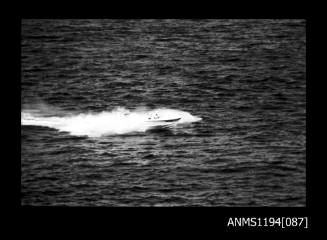 Offshore powerboat racing 1970s, unidentified outboard runabout