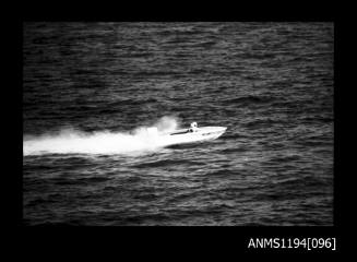 Offshore powerboat racing 1970s, unidentified outboard runabout