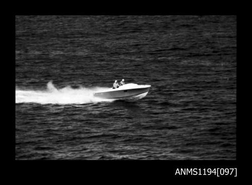 Offshore powerboat racing 1970s, unidentified inboard powerboat