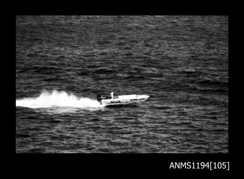 Offshore powerboat racing 1970s, outboard runabout RESTLESS