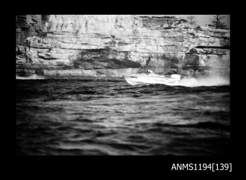 Offshore powerboat racing 1970s, outboard runabout RED WITCH