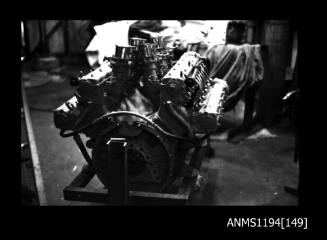 Maserati V-8 petrol engine at Ernest Nunn's workshop