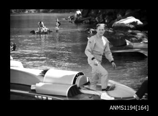 Cowan Creek TV ad filming early 1970s, hydroplane driver