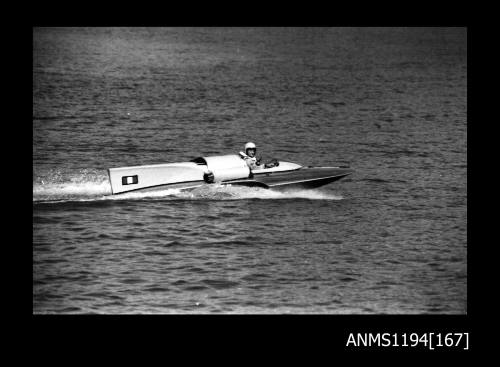 Cowan Creek TV ad filming early 1970s, hydroplane at speed