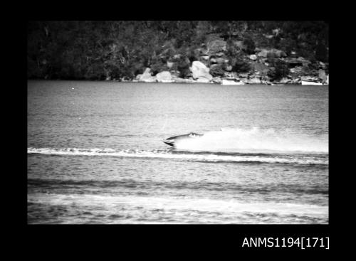 Cowan Creek TV ad filming early 1970s, hydroplane at speed