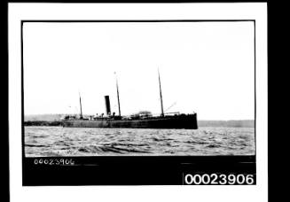 Steamship anchored in harbour